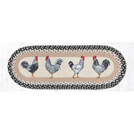 CAPITOL IMPORTING CO 13 x 36 in. Roosters Oval Patch Runner 68-430R